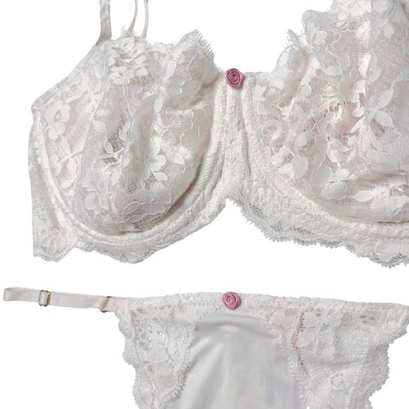 Victoria's Secret Wicked Unlined Lace Balconette Bra and Panty Set Size 32DDD - Picture 3 of 5